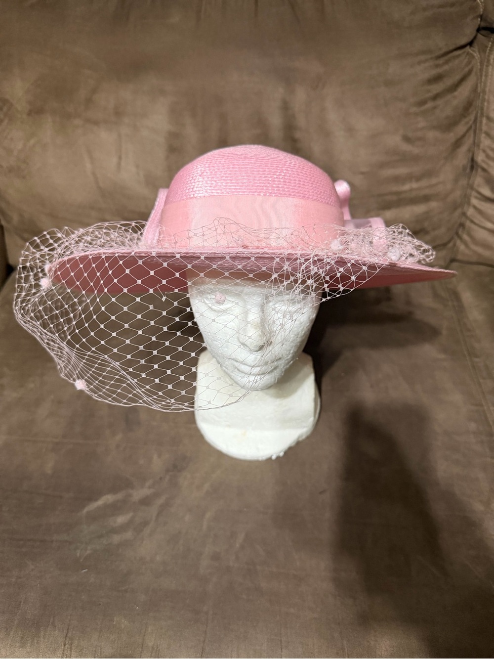 Deborah Pink Women's Wide-Brim Veiled Dress Hat